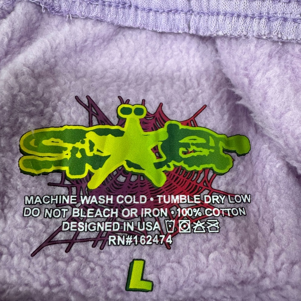 Sp5der Violet Purple Sweatpants authentic - Picture 11 of 14